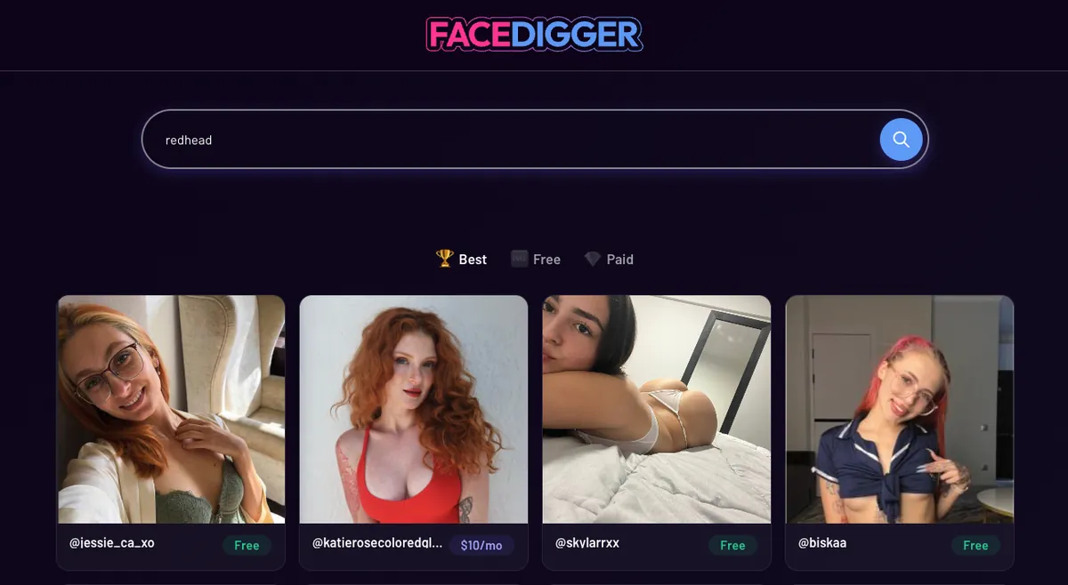 Facedigger search results for “redhead”