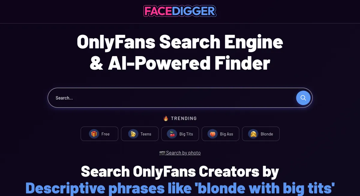 Facedigger homepage