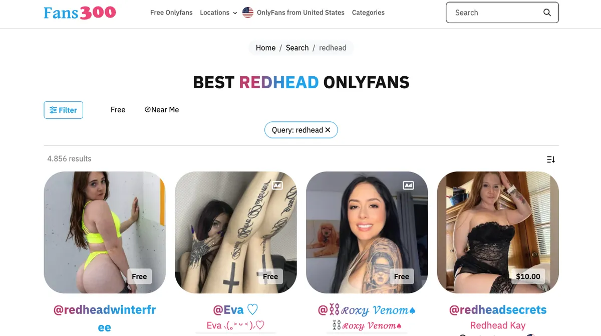 Fans300 search results for “redhead”