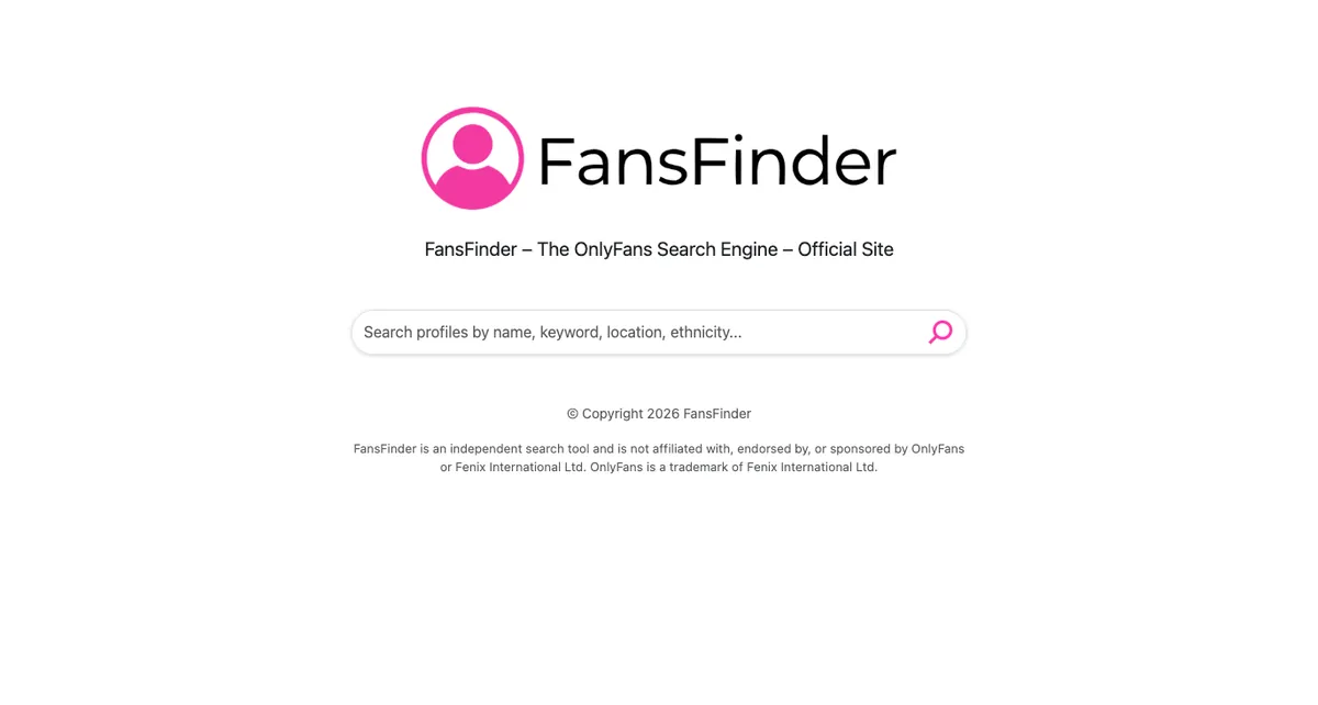 Fans Finder homepage