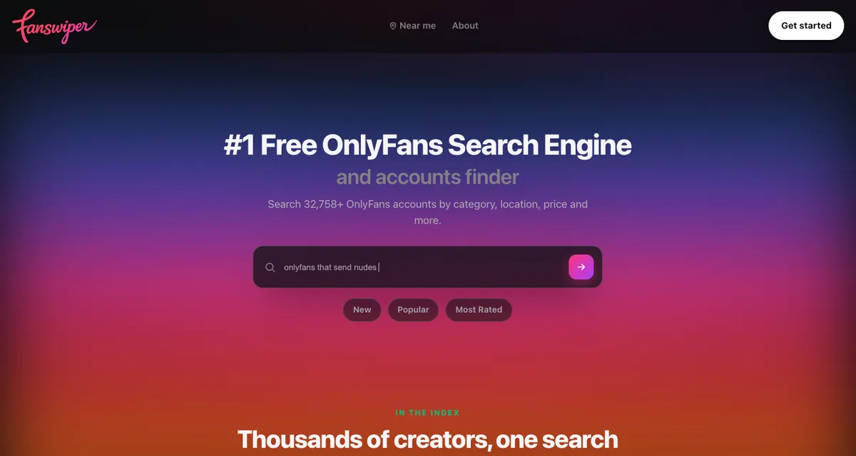 Fanswiper homepage