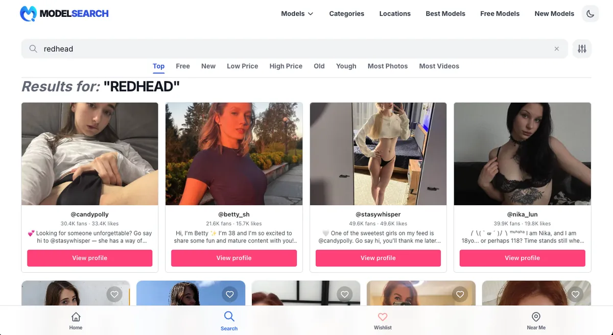 Model Search Engine search results for “redhead”