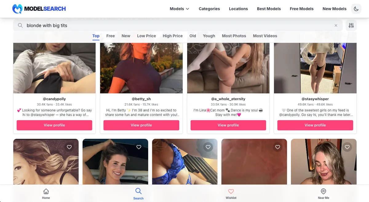 Model Search Engine search results for “blonde with big tits”