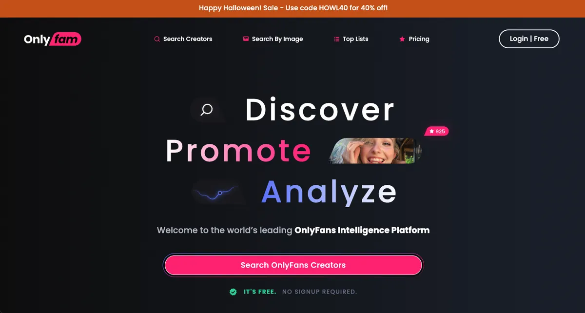 OnlyFam homepage