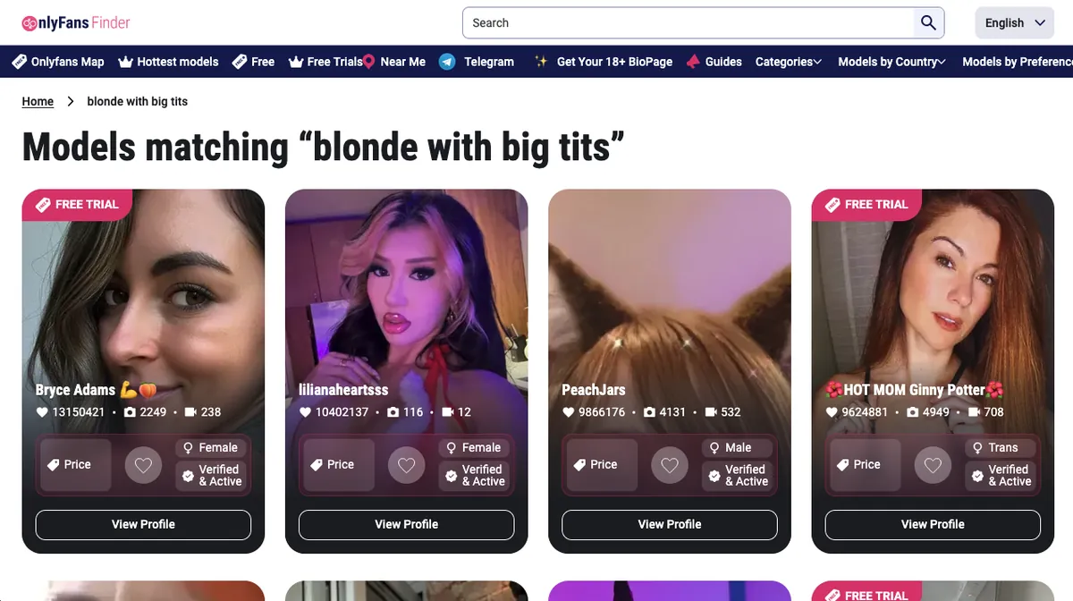 OnlyFansFinder search results for “blonde with big tits”
