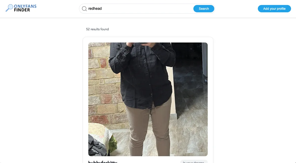 OnlyFansFinders search results for “redhead”