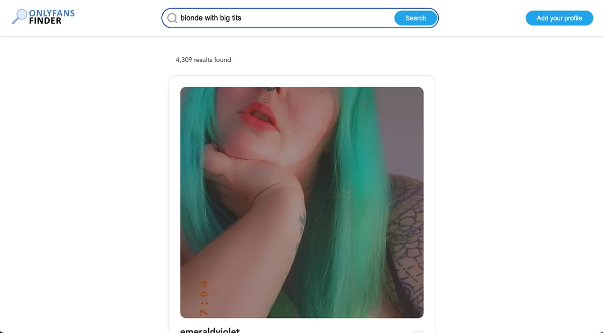 OnlyFansFinders search results for “blonde with big tits”