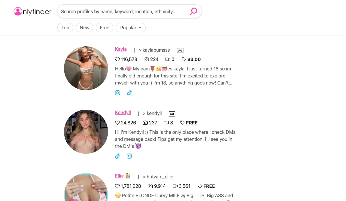 OnlyFinder search results for “blonde with big tits”