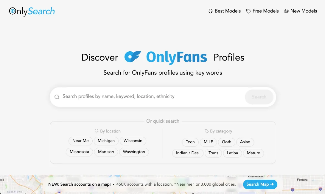 OnlySearch homepage