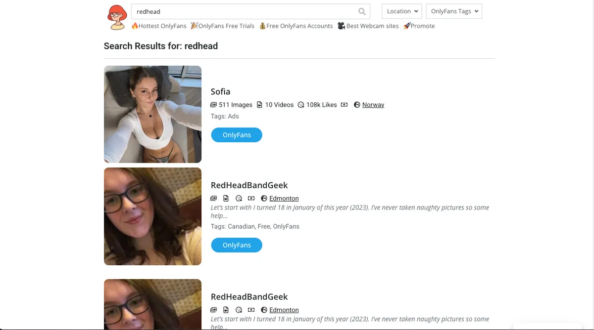 OnlySearching search results for “redhead”