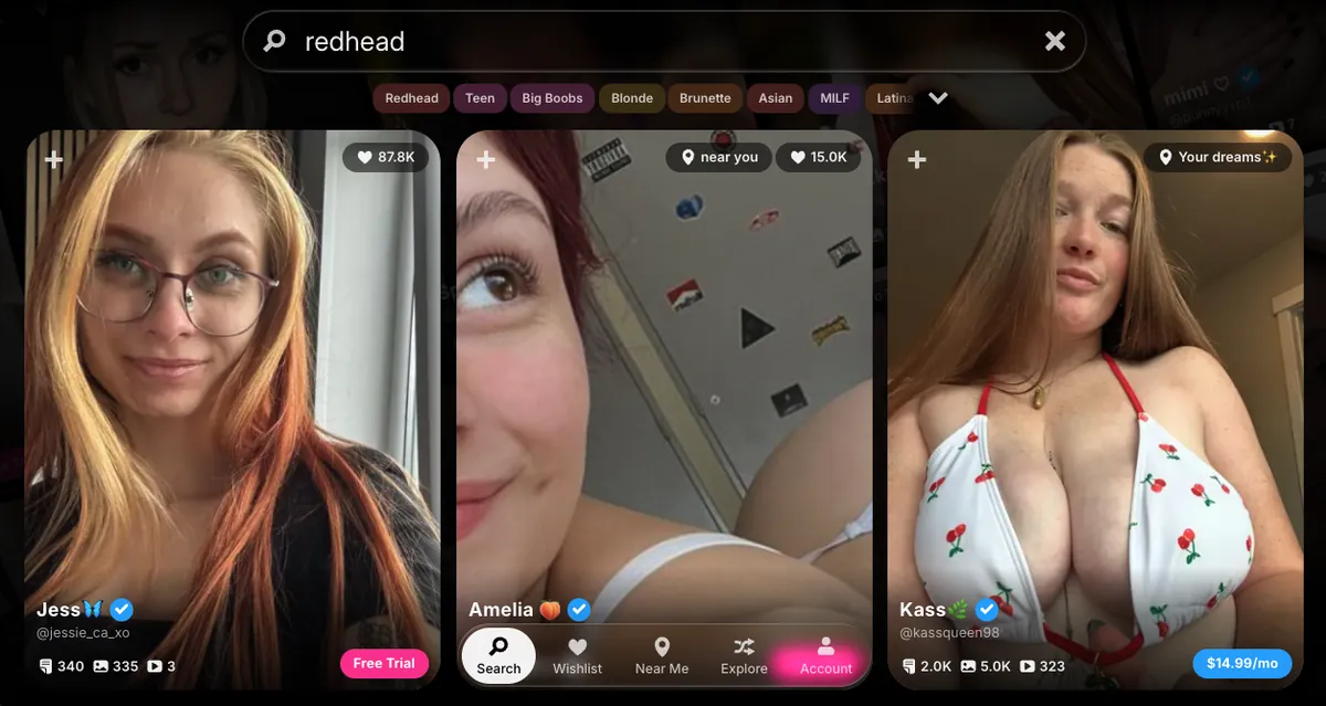 OnlySwip search results for “redhead”