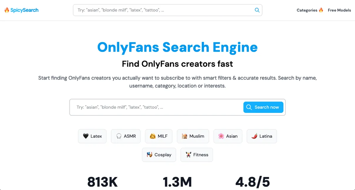 Spicy Search homepage