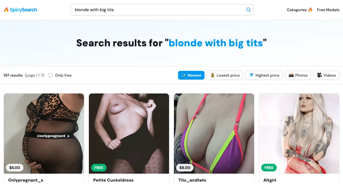 Spicy Search search results for “blonde with big tits”
